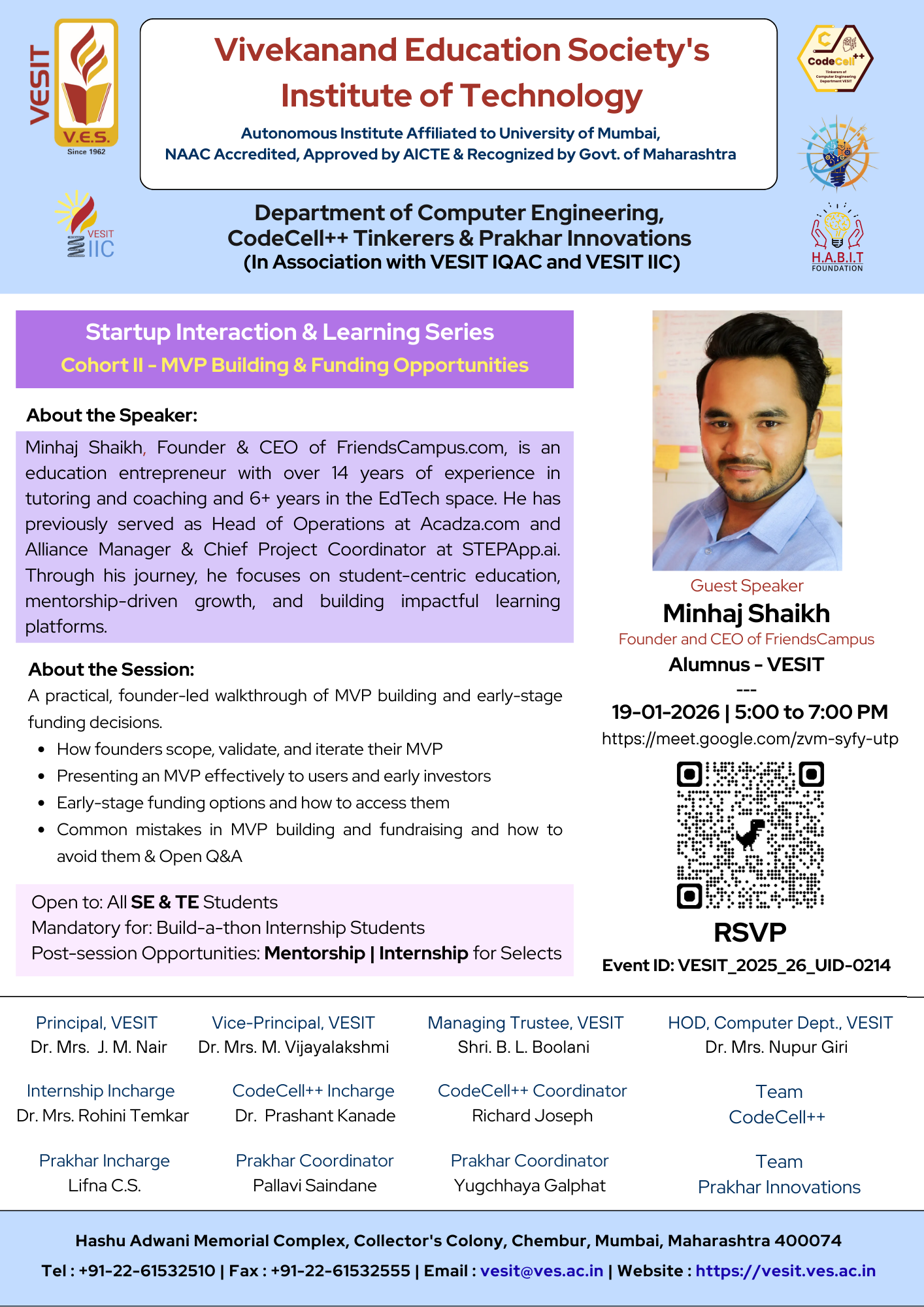 Startup Interaction &amp; Learning Series – Cohort II on MVP Building &amp; Funding Opportunities