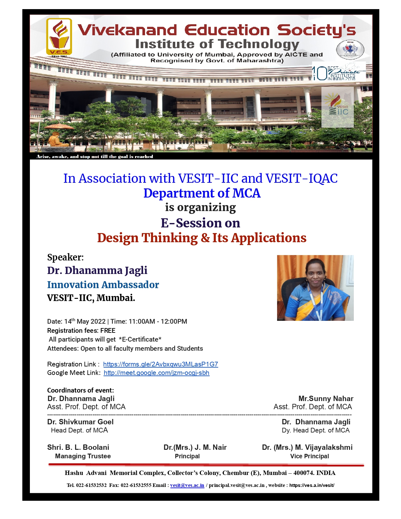 E-Session on Design Thinking &amp; Its Applications